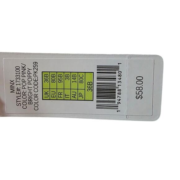 Skarlett Blue Minx Lace Balconette Bra, Bright Poppy, NWT, 36B - Picture 4 of 7